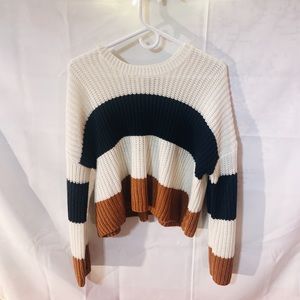 Cropped oversized knitted sweater